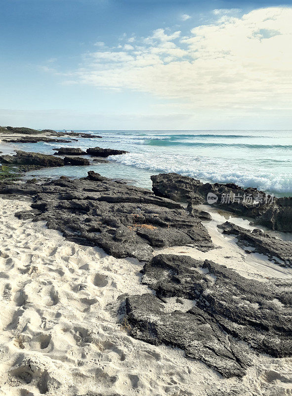 美丽的加勒比海海滩，美丽的卡门。Mayan Riviera, Quintana Roo，尤卡坦，墨西哥。